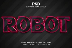 Robot 3d Editable Psd Text Effect