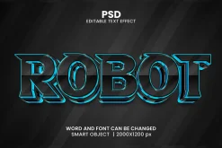 Robot 3d Editable Text Effect Style