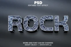 Rock 3d Editable Text Effect Style