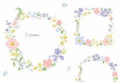 Romantic Flora - Patterns & Clipart