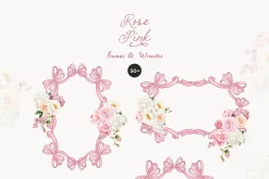 Rose Pink Watercolor Floral