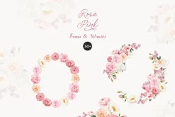 Rose Pink Watercolor Floral