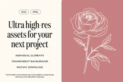 Roses Floral Line Art