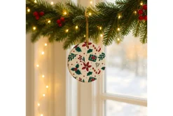 Round Ceramic Ornament Mockup