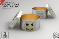 Round Cans Plug Metal Cap Mockup