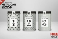 Round Cans Plug Metal Cap Mockup