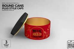 Round Cans Plug Metal Cap Mockup