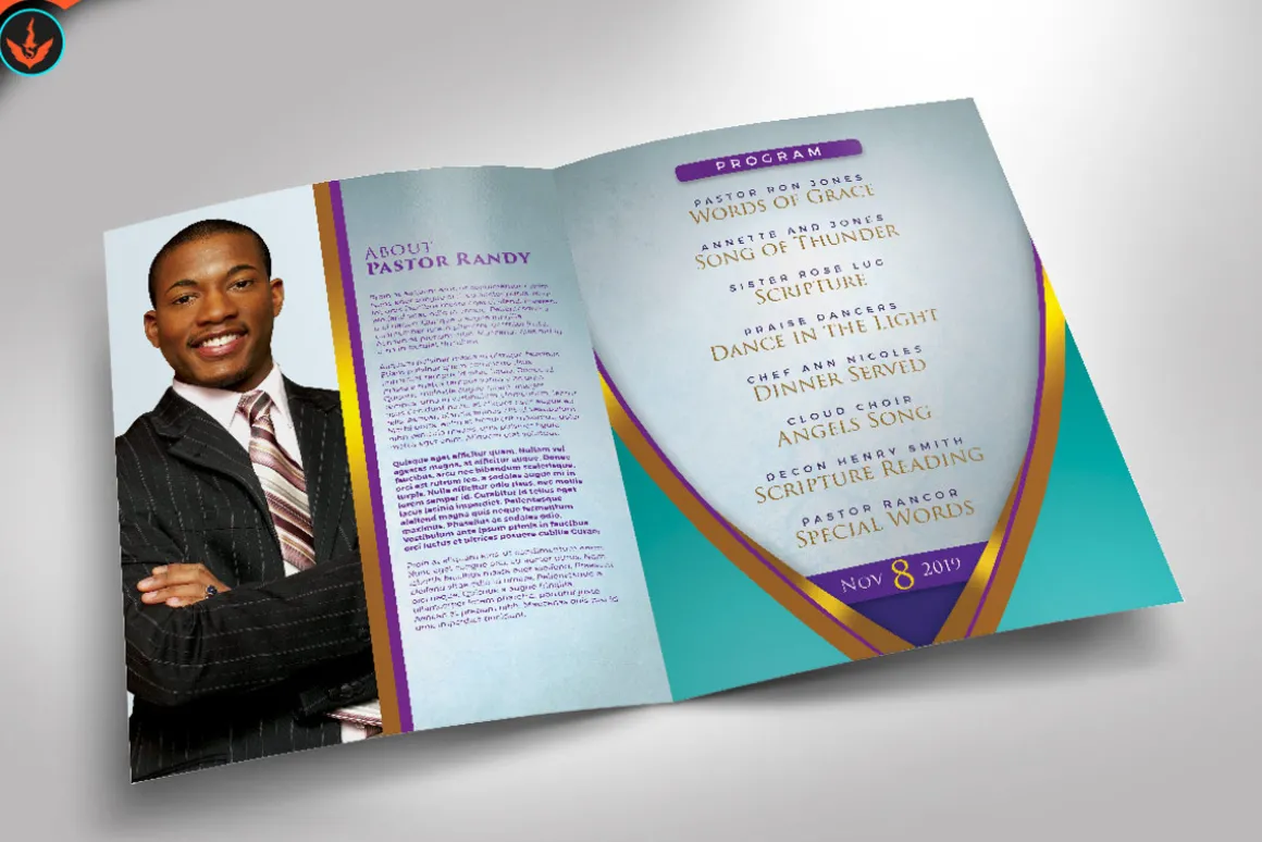Royal Teal Pastor Birthday Program