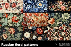 Russian floral patterns