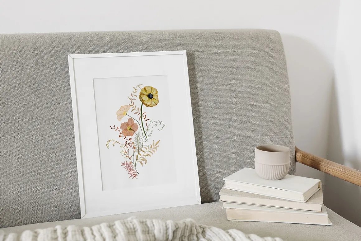 Rustic Fall Watercolor Dried flowers