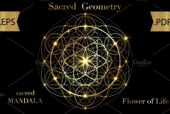 Sacred Geometry gold Flower of life