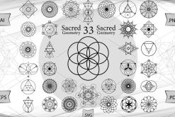 Sacred Geometry Black Set Mandalas