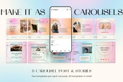 SALE 1274+ Canva Gradient Social Kit