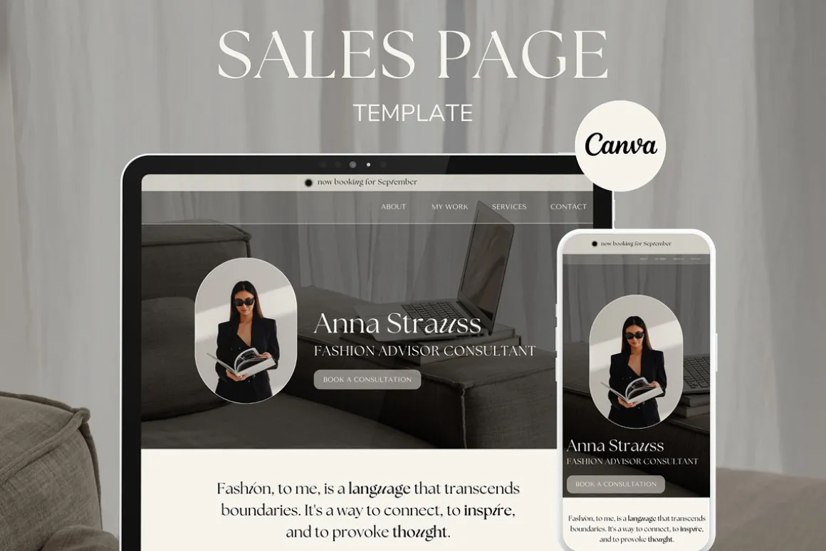 Sales Page Canva Template