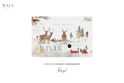 Santa Mailbox with Cards Mockup