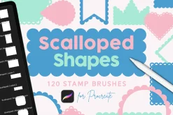 Scalloped Shapes Procreate Brush Set