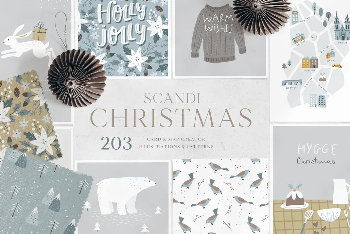 Scandi Christmas maps, cards creator