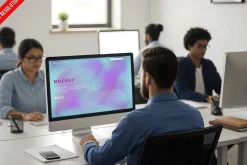 Screen Mockup Coworking Office C PSD