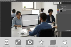 Screen Mockup Coworking Office C PSD