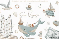 Sea Voyage. Kids graphic collection