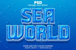 Sea Blue 3D Text Effect Font