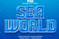 Sea Blue 3D Text Effect Font
