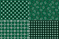 Seamless Dark Green Bandana Patterns