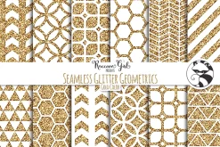 Seamless Glitter Geometrics Gold
