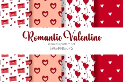 Seamless pattern set for Valentines