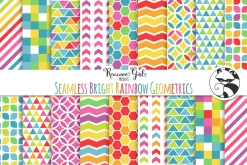 Seamless Bright Rainbow Geometrics