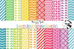 Seamless Bright Rainbow Geometrics