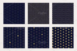 Seamless Navy & Gold 20 Pattern Set