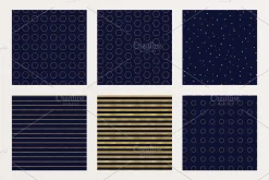 Seamless Navy & Gold 20 Pattern Set
