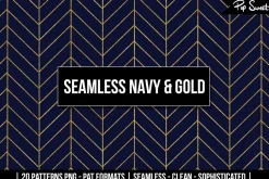 Seamless Navy & Gold 20 Pattern Set