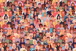 Seamless pattern group of people