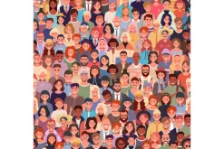 Seamless pattern group of people