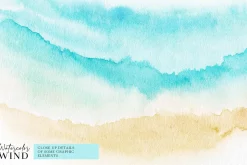 Seashore and ocean waves clipart