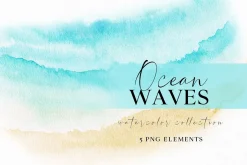 Seashore and ocean waves clipart