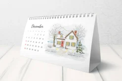 Seasons. Cute watercolor houses