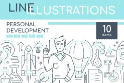 Self Development Line Illustrations