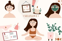 Self care and body positive vector