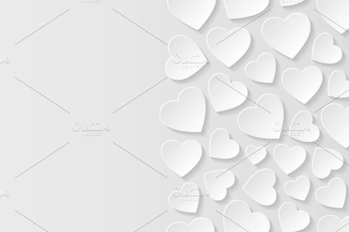 Set of backgrounds with hearts
