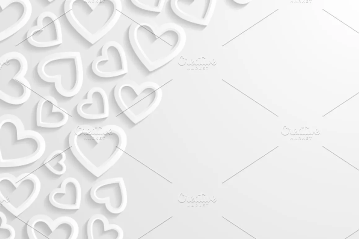 Set of backgrounds with hearts