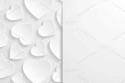 Set of backgrounds with hearts