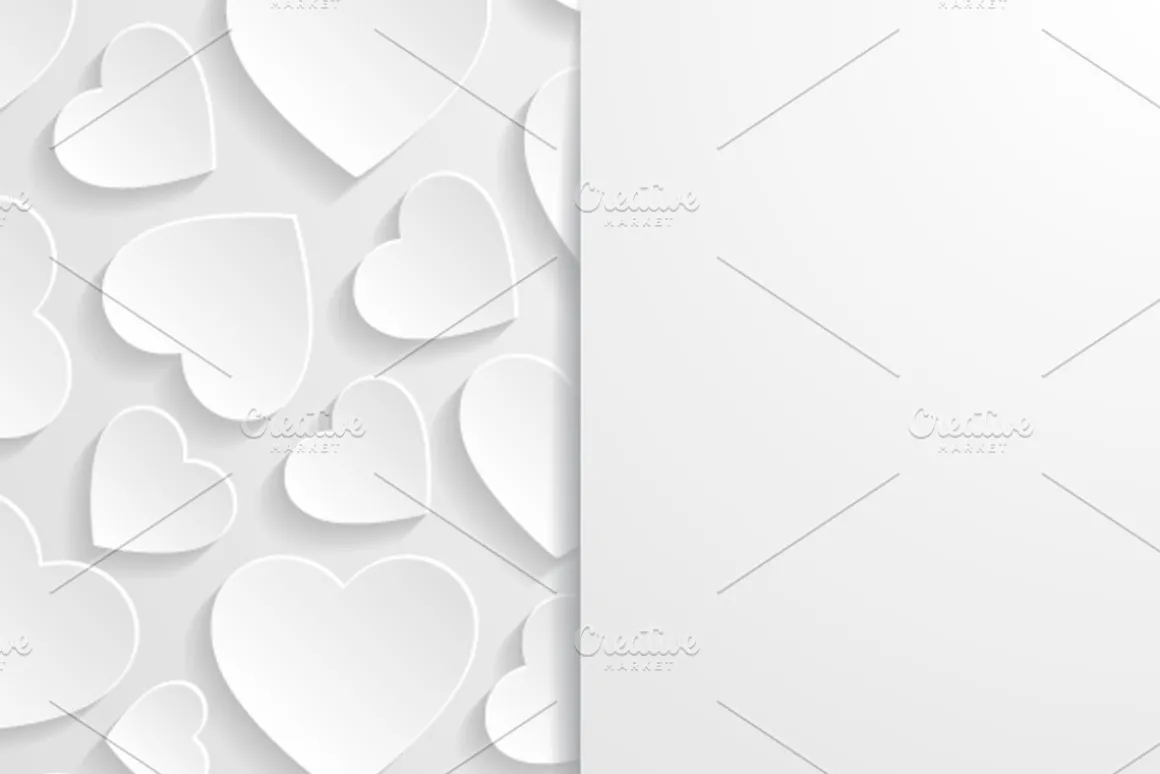 Set of backgrounds with hearts
