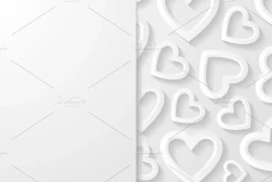 Set of backgrounds with hearts