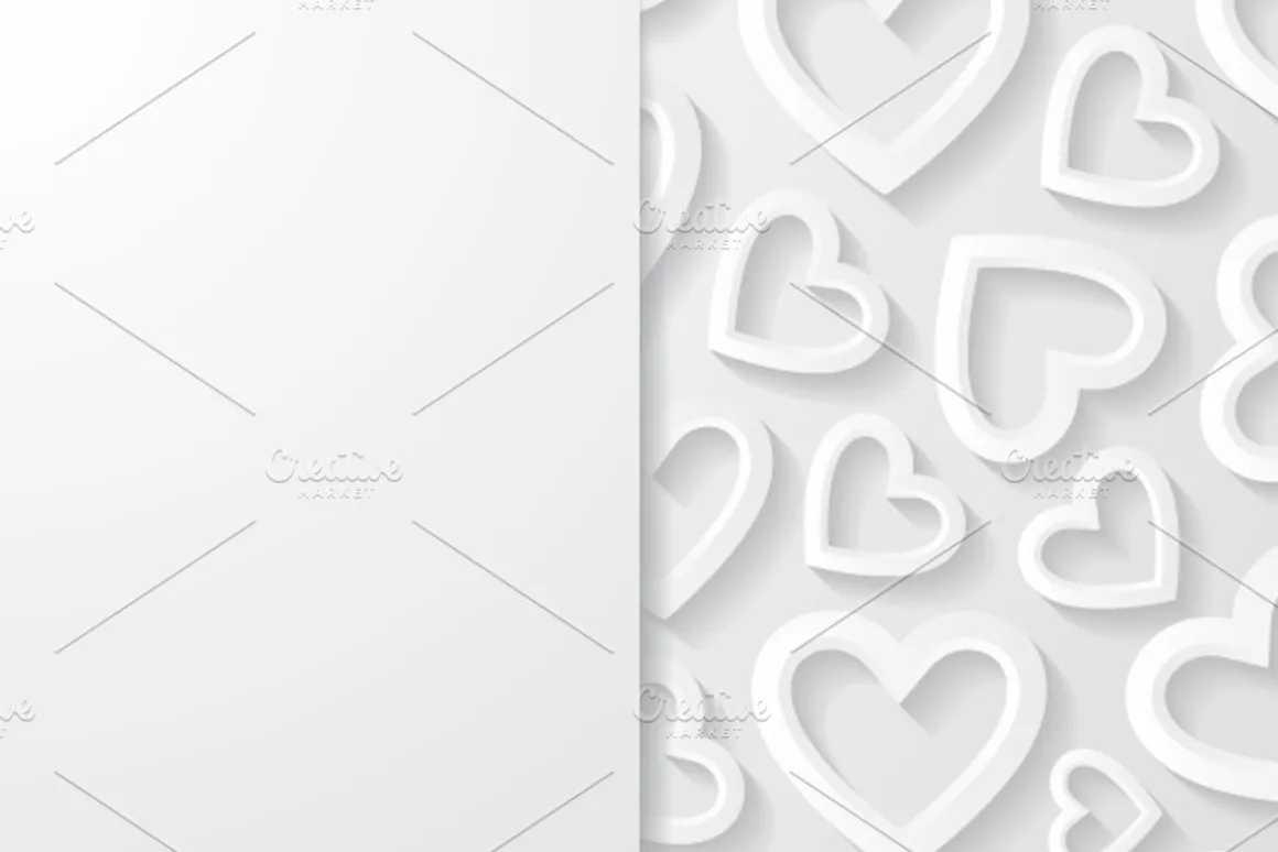 Set of backgrounds with hearts