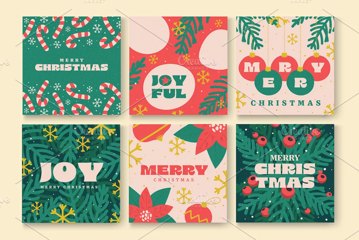 Set of 20 Christmas background