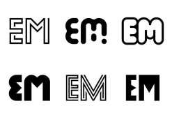 Set of letter EM logos