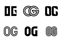 Set of letter OG logos